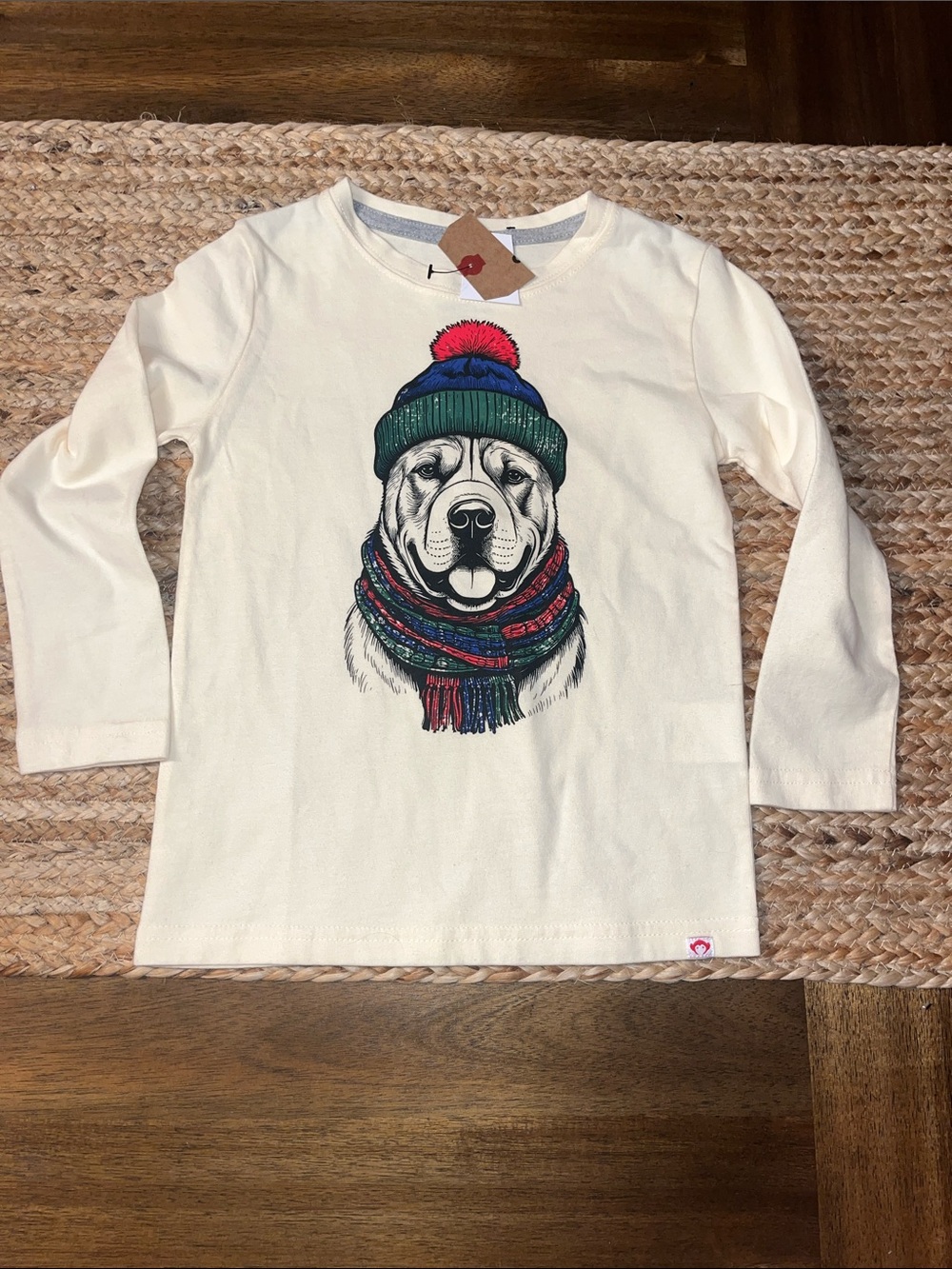 New Appaman 4T top long sleeve - dog with hat and scarf boys girls